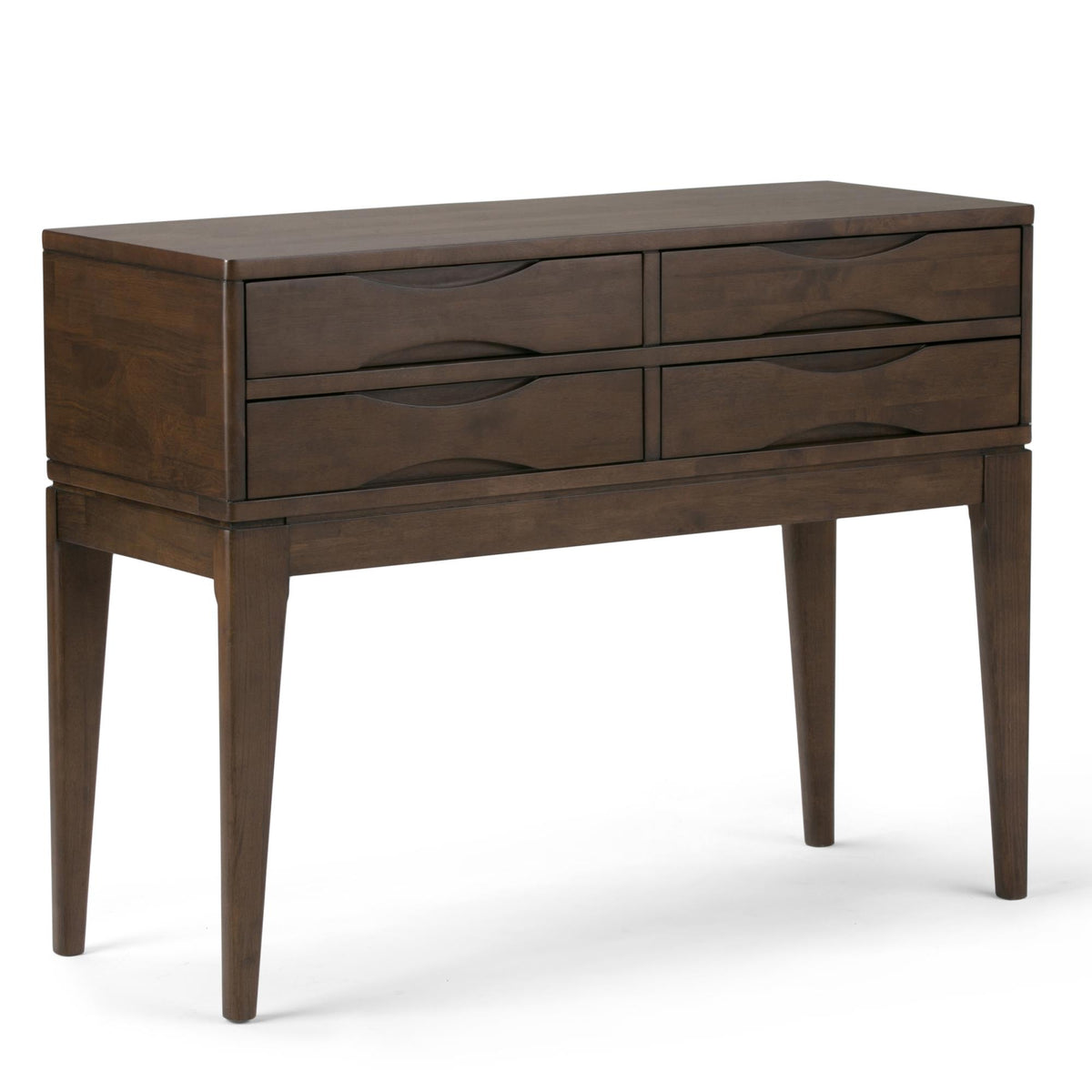 Hephaestus 40 inch Wide Solid Wood Hallway Console Table in Walnut Brown