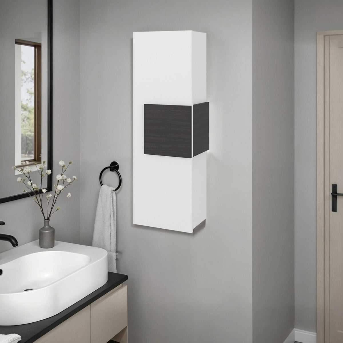 Summit Wall-Mounted Single Door Medicine Cabinet with 3 Interior Storage Shleves, Space-Saving Bathroom Storage Organizer with Concealed Shelving