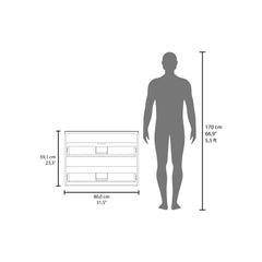 Paradise Cabinet Opalo, with Two Shelves and Open Storage, Black