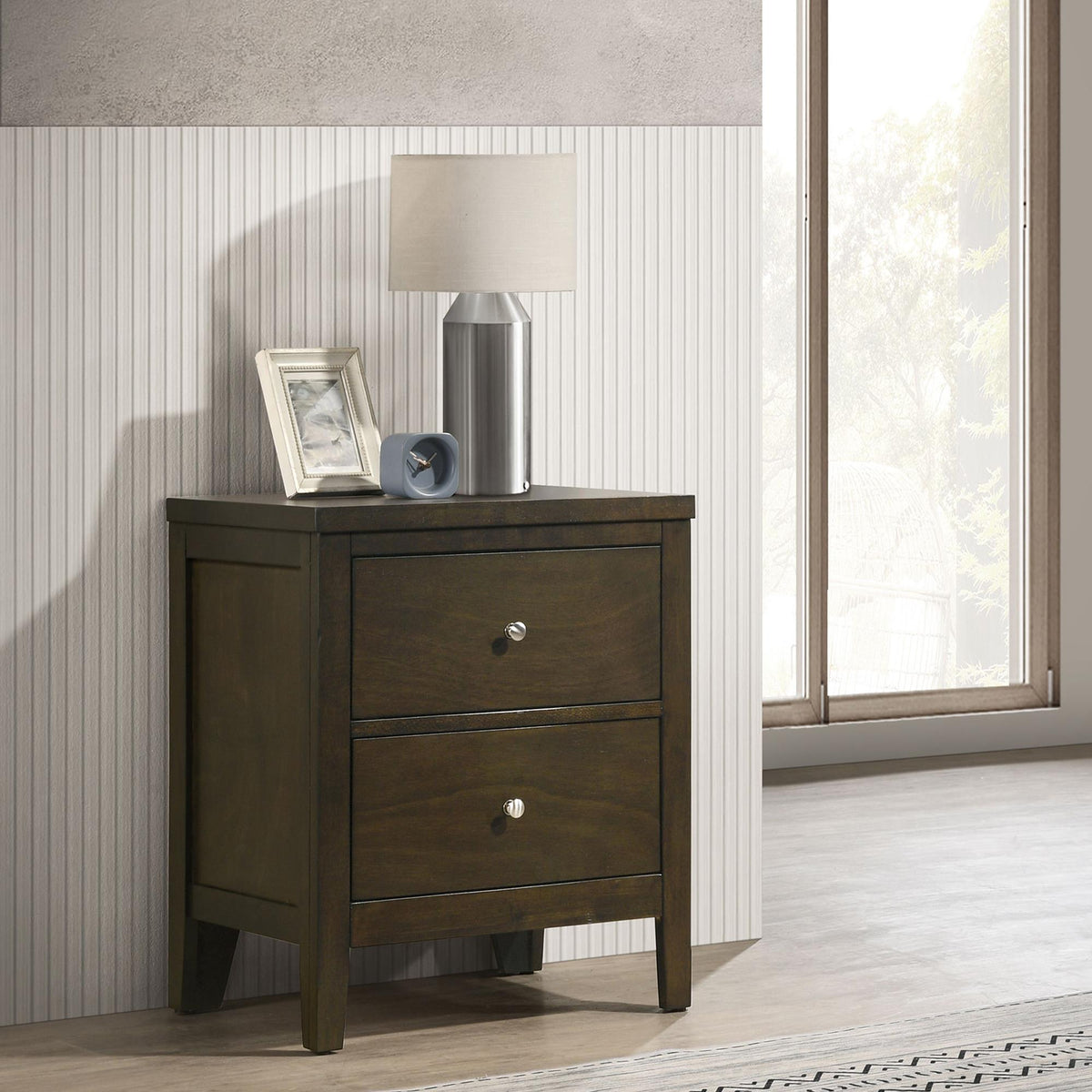Odyssey Dark Cocoa 2-drawer Nightstand Bedside Table