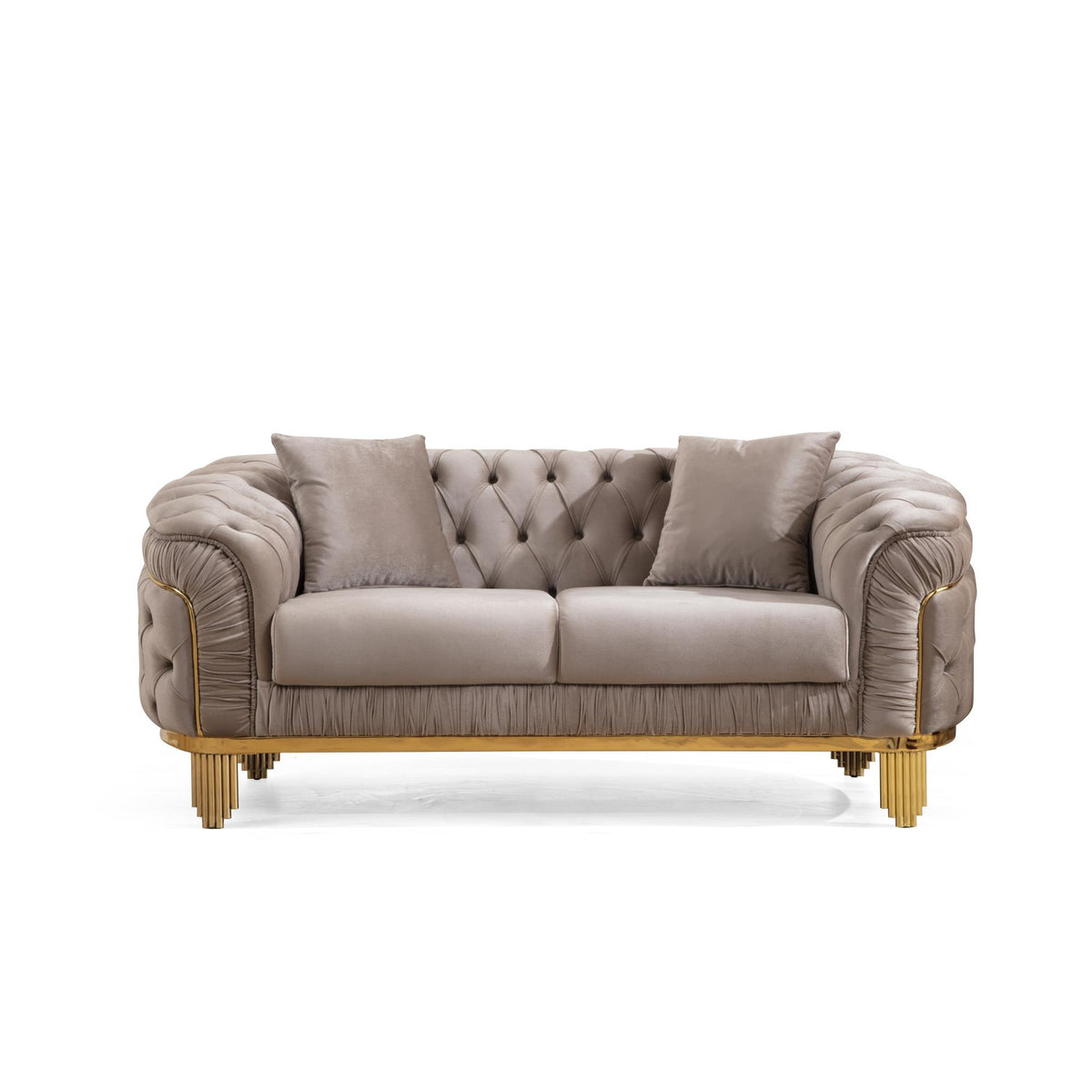 Clytemnestra Modern style Loveseat made with wood in Taupe