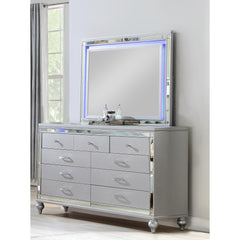 Utopia Mirror Framed LED Mirror Made With Wood in Silver Color