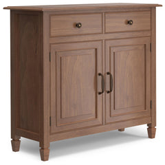 Celestia Solid Wood Entryway Storage Cabinet in Medium Saddle Brown