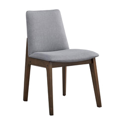 Fable Finish Side Chairs Set of 2, Gray Fabric Upholstery Seat and Back Wooden Kitchen Casual Dining Furniture