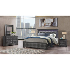 CHRONICLE CROCODILE METALLIC GREY NIGHTSTAND