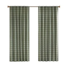 Cassandra Rod Pocket and Back Tab Curtain Panel with Fleece Lining Green 50x84"