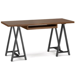 Crest - Solid Walnut Veneer and Metal Desk - Walnut