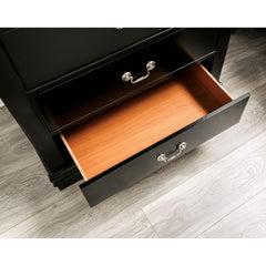 Dark Cherry Finish Chest 1pc English Dovetail Drawers Dust Proof Case Bracket Legs Hanging Drawers Pull Transitional Bedroom Furniture