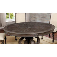 Dining Room 1pc Round Dining Table Pedestal Base Rustic Natural Tone Table Solid wood Furniture