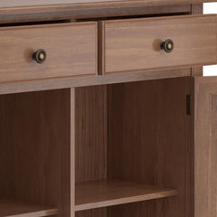 Celestia Solid Wood Entryway Storage Cabinet in Medium Saddle Brown