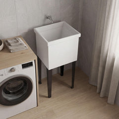 Utopia Freestanding and Compact Plastic Laundry Utility Sink with Four Legs, Utility Tub for Laundry Room, Garage or Kitchen