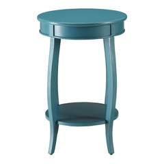 Agamemnon Round Side Table with Bottom Shelf