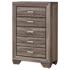 Aeneas Washed Taupe 5-drawer Bedroom Chest