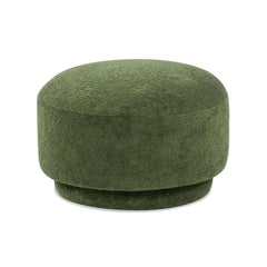 Tale 15" Mushroom Footstool Ottoman, Moss Green Fleeced Teddy