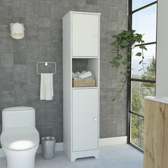 Nirvana Linen Cabinet, Double Doors, Four Interior Shelves, Two Cabinets -White