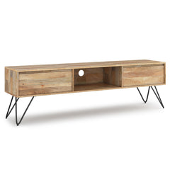 Nova 68 inch Wide Solid Mango Wood TV Stand in Natural For TVs up to 75 inches