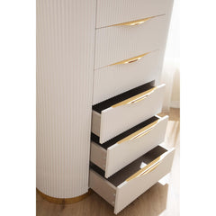 Pluto Gold Detailed Chest made with Wood in White