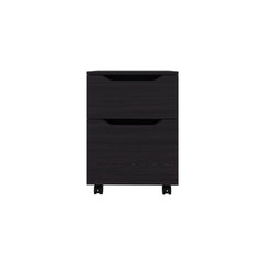 Quasar Open Shelves Nightstand With One Door, Modern Bedside Table For Bedroom Storage, Black