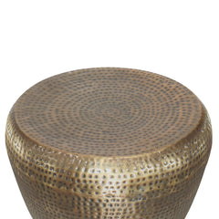 Hera 22 inch Wide Metal Side Table in Antique Gold