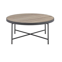 Hera Weathered Gray Oak & Metal Finish Coffee Table