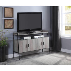 Aegisthus Gray Oak & Black Finish TV Stand