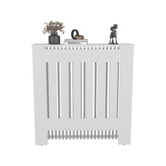 Camelot Cover Cabinet with Slatted Panel, Modern Home Furniture for Heating Units, Ventilated Decorative Enclosure, White