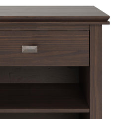 Demeter 24 inch Wide Solid Wood Bedside Table in Warm Walnut Brown