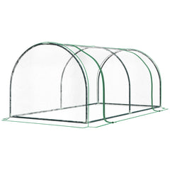 7' L x 3' W x 2.5' H Portable Tunnel Greenhouse for Outdoor Garden Hot House with 4 Zippered Doors, PVC Cover
