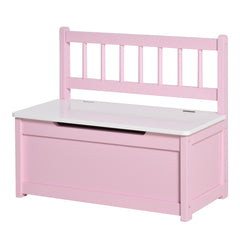 Qaba Toddler Toy Box Storage Bench with Large 27 Liter Interior, Kids Storage Bench Seat with Storage for Toddler Playroom Furniture, Kids Bedroom Furniture, Toy Organizer and Storage Bin Pink