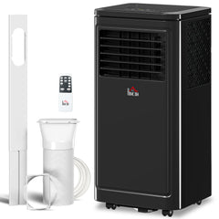 8,000 BTU Portable Air Conditioner Fan w/ Remote for Rooms Up to 344 Sq. Ft., Evaporative Cooler AC Unit Black