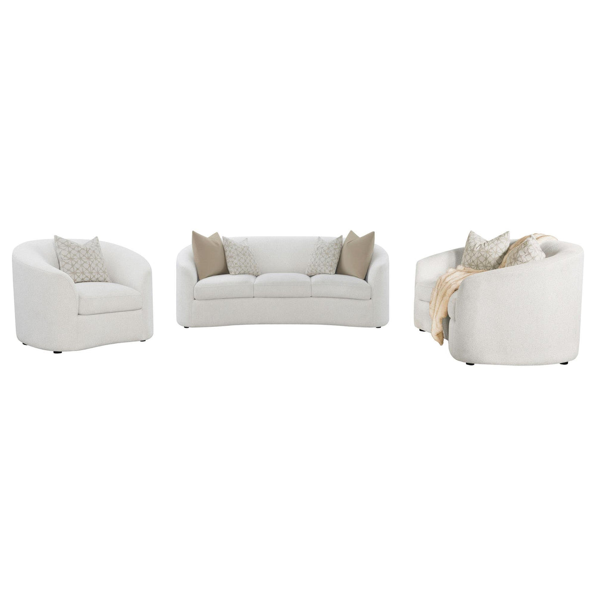 Avalon Latte 3-piece Sloped Arms Living Room Set