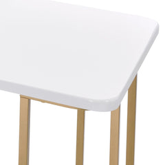 Aria White & Gold Finish Writing Desk