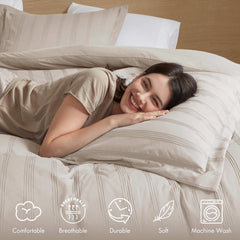 7-Piece Full Woven Striped Comforter Set