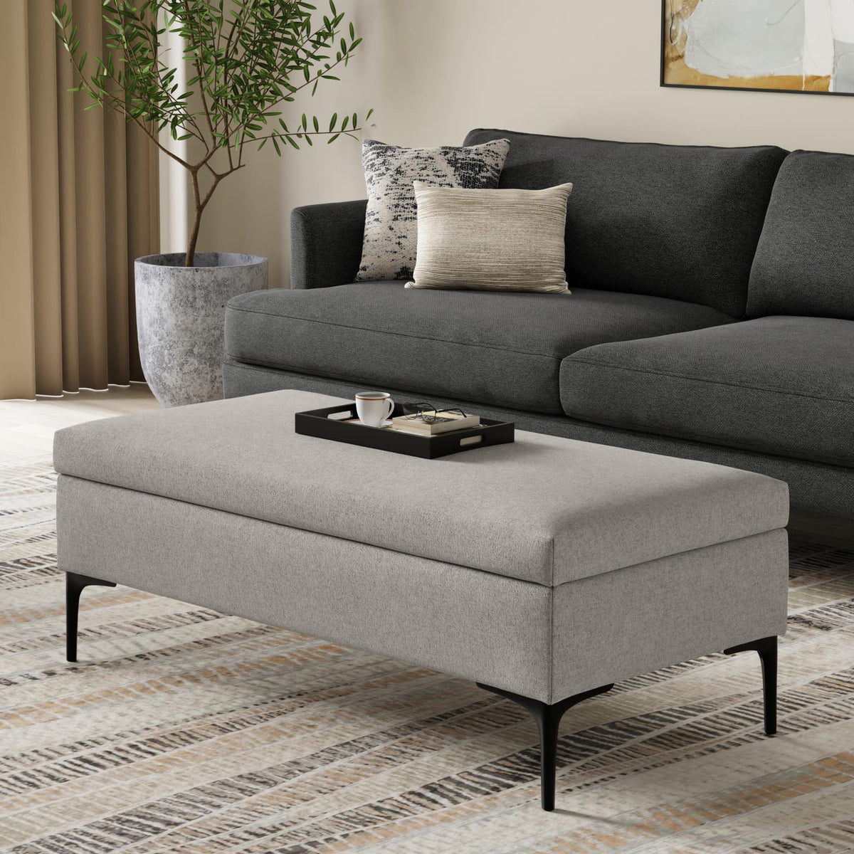 Vertex Large Coffee Table Storage Ottoman with Lift up Lid