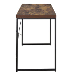 Pluto Oak and Black Writing Desk with Metal Sled Base