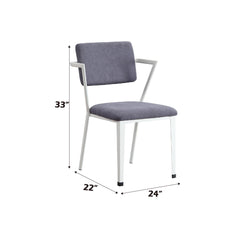 Odysseus Gray Fabric & White Finish Office Chair
