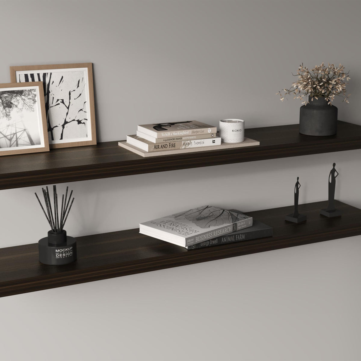 Hercules 47" Wide Floating Shelves Set Of 2, Shelves For Wall Decor For Bedroom, Bathroom Storage Shelves, Book Shelves For Living Room