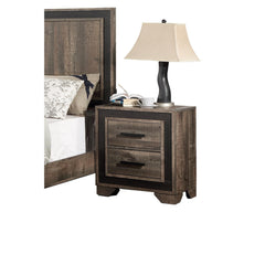 Perseus Finish 1pc Nightstand Paper veneer Bedroom Furniture 2-Drawers Bedside Table