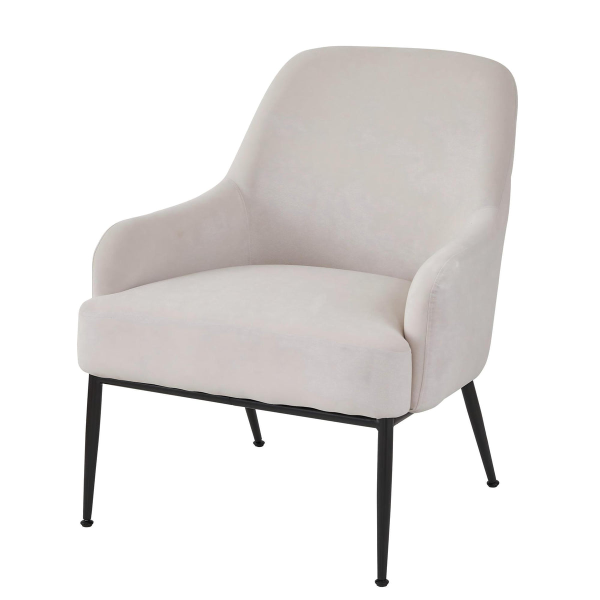 Quasar Velvet Accent Chair, Modern Upholstered Armchair with Metal Legs, Comfy Side Chair for Living Room Bedroom