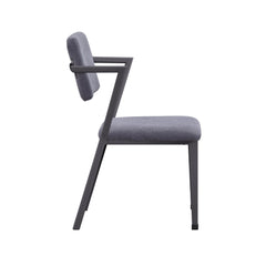 Odysseus Gray Fabric & Gunmetal Finish Dining Chair ( Set of 2)