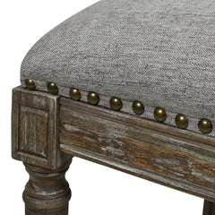 Gallery Rattan Wicker High Back Armless Counter Bar Stool, Heathered Grey Linen