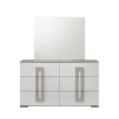Display Contemporary Style Mirror Made with Wood in White. (INCLUDES MIRROR ONLY)