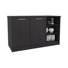 Kitchen Island Two Cabinets, Three Open Shelves