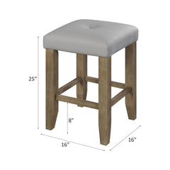 Mars Gray Synthetic Leather & Oak Finish Counter Height Stool (Set of 2)