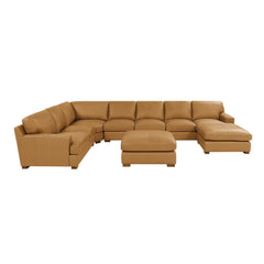 Leather Match Large Seating Modular Sectional
