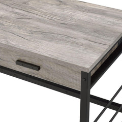 Vault Light Weathered Oak & Black Finish Writing Desk W/USB