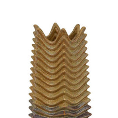 Aura Vase, Brown, Gray Ceramic Undulating Pattern, 20 Inch