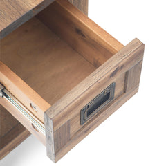 Hector - Narrow Side Table - Rustic Natural Aged Brown