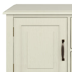 Celestia 72 inch Wide Solid Wood TV Stand in Antique White For TVs up to 80 inches