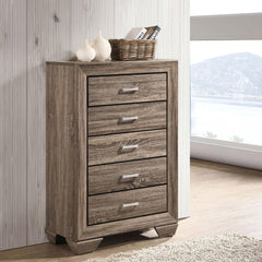 Aeneas Washed Taupe 5-drawer Bedroom Chest